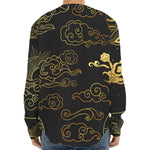 Gold Moon And Sun Print Long Sleeve Baseball Jersey