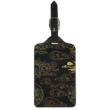 Gold Moon And Sun Print Luggage Tag
