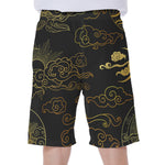 Gold Moon And Sun Print Men's Beach Shorts