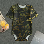 Gold Moon And Sun Print Men's Bodysuit