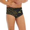 Gold Moon And Sun Print Men's Briefs