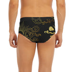Gold Moon And Sun Print Men's Briefs