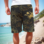 Gold Moon And Sun Print Men's Cargo Shorts