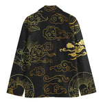 Gold Moon And Sun Print Men's Cotton Blazer