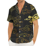 Gold Moon And Sun Print Men's Deep V-Neck Shirt