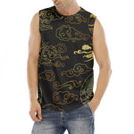 Gold Moon And Sun Print Men's Fitness Tank Top