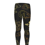 Gold Moon And Sun Print Men's leggings