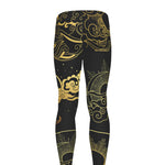 Gold Moon And Sun Print Men's leggings