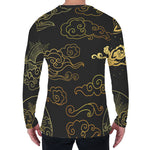 Gold Moon And Sun Print Men's Long Sleeve T-Shirt