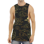 Gold Moon And Sun Print Men's Muscle Tank Top
