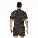 Gold Moon And Sun Print Men's Rompers