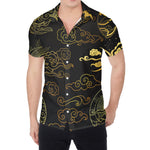 Gold Moon And Sun Print Men's Shirt