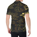 Gold Moon And Sun Print Men's Shirt
