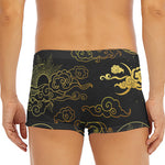 Gold Moon And Sun Print Men's Short Boxer Briefs