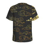 Gold Moon And Sun Print Men's Sports T-Shirt