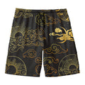 Gold Moon And Sun Print Men's Swim Trunks