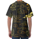 Gold Moon And Sun Print Men's Velvet T-Shirt