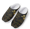 Gold Moon And Sun Print Mesh Casual Shoes