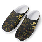 Gold Moon And Sun Print Mesh Casual Shoes