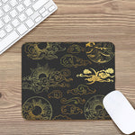 Gold Moon And Sun Print Mouse Pad