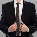 Gold Moon And Sun Print Necktie