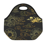 Gold Moon And Sun Print Neoprene Lunch Bag