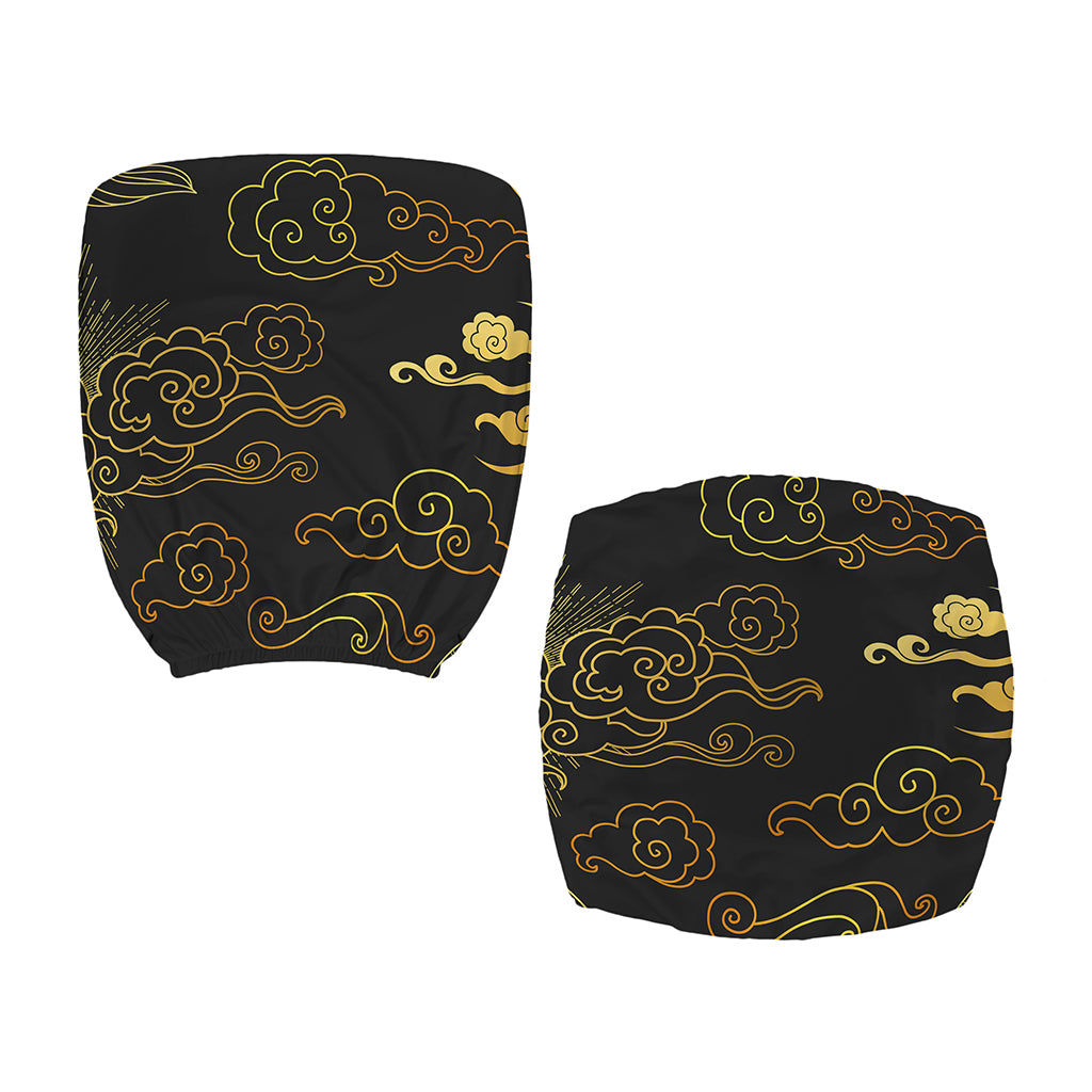 Gold Moon And Sun Print Office Chair Cover