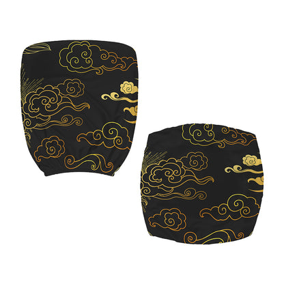 Gold Moon And Sun Print Office Chair Cover