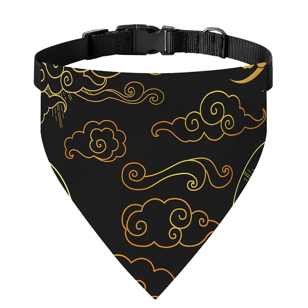 Gold Moon And Sun Print Over The Collar Dog Bandana