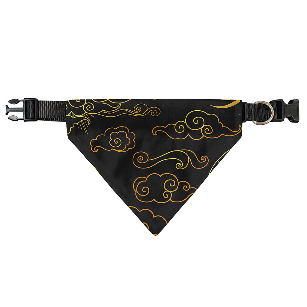 Gold Moon And Sun Print Over The Collar Dog Bandana