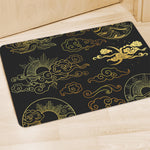 Gold Moon And Sun Print Polyester Doormat