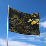 Gold Moon And Sun Print Polyester Flag