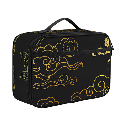 Gold Moon And Sun Print Portable Lunch Bag