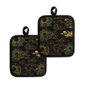 Gold Moon And Sun Print Pot Holders