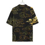 Gold Moon And Sun Print Rayon Hawaiian Shirt