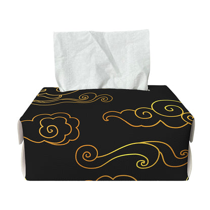 Gold Moon And Sun Print Rectangle Tissue Box Cover