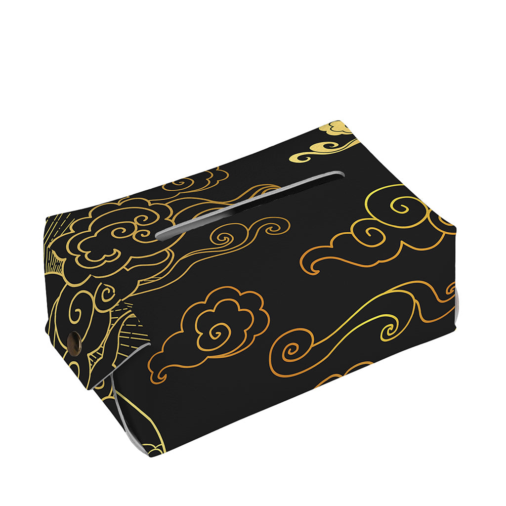 Gold Moon And Sun Print Rectangle Tissue Box Cover