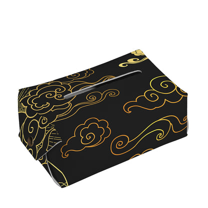 Gold Moon And Sun Print Rectangle Tissue Box Cover
