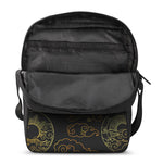 Gold Moon And Sun Print Rectangular Crossbody Bag