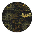 Gold Moon And Sun Print Round Floor Mat