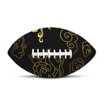 Gold Moon And Sun Print Rugby Ball
