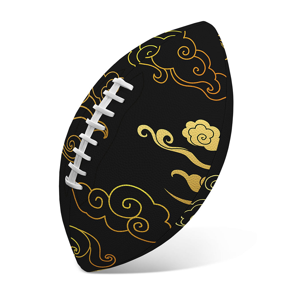 Gold Moon And Sun Print Rugby Ball