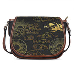 Gold Moon And Sun Print Saddle Bag