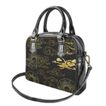 Gold Moon And Sun Print Shoulder Handbag