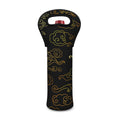 Gold Moon And Sun Print Single Neoprene Wine Tote