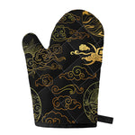 Gold Moon And Sun Print Single Oven Mitt