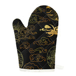 Gold Moon And Sun Print Single Oven Mitt