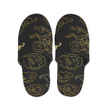 Gold Moon And Sun Print Slippers