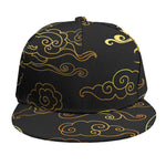 Gold Moon And Sun Print Snapback Cap