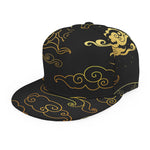 Gold Moon And Sun Print Snapback Cap